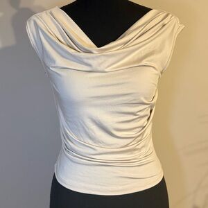 SHEIN Cream Draped Blouse